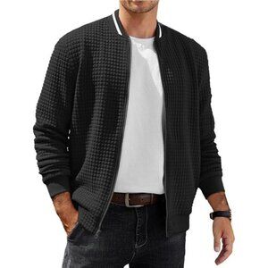 Mens Casual Jacket Lightweight Bomber Coat Black
